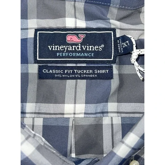 Men's Vineyard Vines NWT 2X Long Sleeve Button-Down Shirt Grey Harbor XXL New 2X - Picture 7 of 11